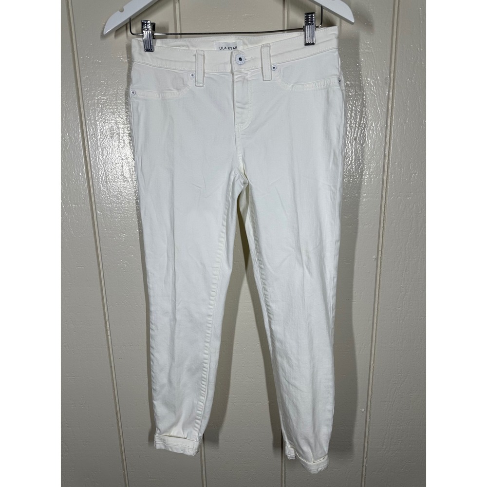 Lila Ryan Jeans Women 27 White Skinny Denim Mid Rise Stretch Casual 7761